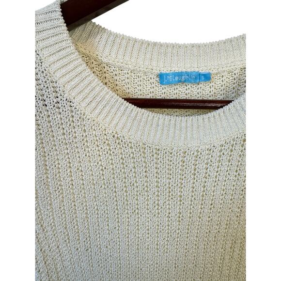 J. MCLAUGHLIN Lena Knit Organic Cotton Tank Size Small Ivory Open Knit Coastal - Picture 3 of 7